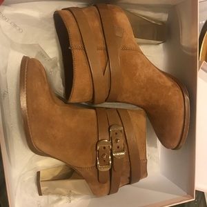 Jimmy Choo Melba sandalwood Nappa leather booties